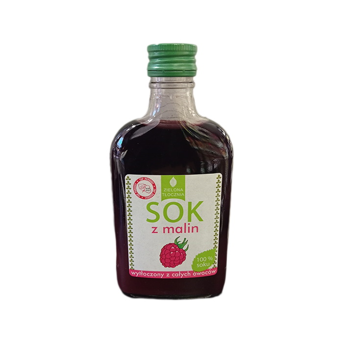 Naturalny Sok z malin ZIELONA TŁOCZNIA 200ml